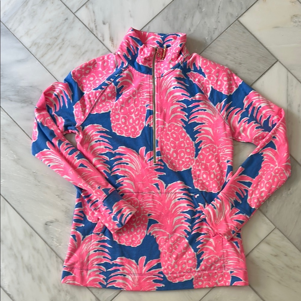 Lilly Pulitzer Pink and Blue Pineapple Sweatshirt